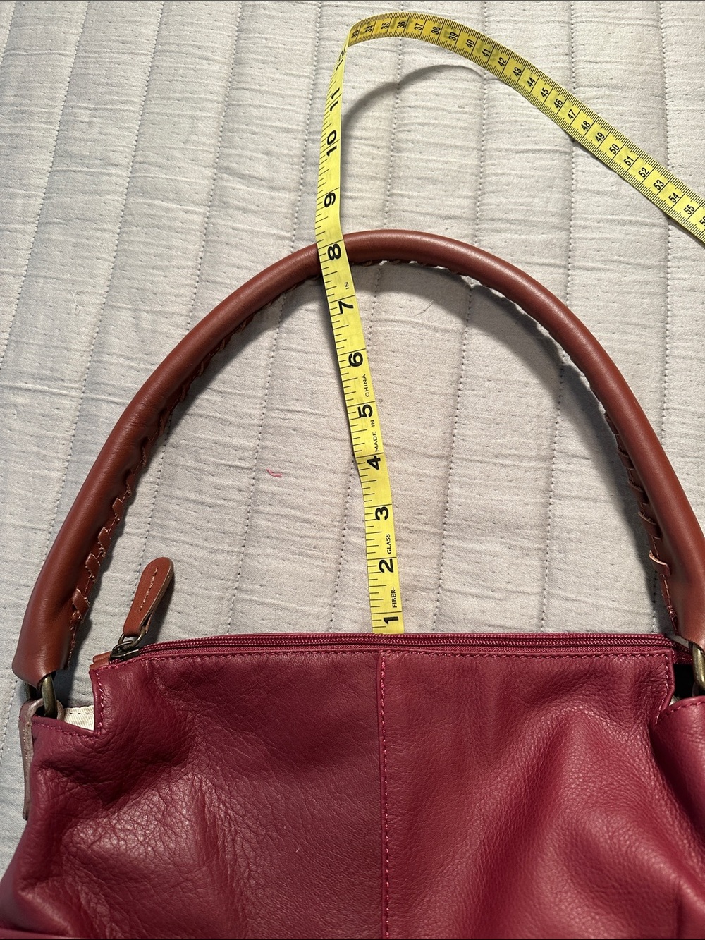 NEW Sundance Leather Shoulder Bag, Wine Red - Picture 11 of 13